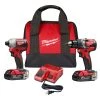 Milwaukee 2892-22CT M18 18V 2-Tool Drill Driver And Impact Driver Combo Kit Tools & Equipment