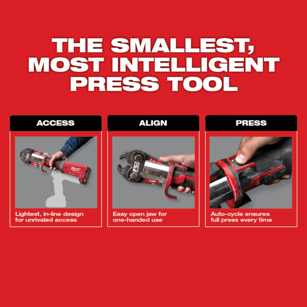 Milwaukee 2922-20 M18 18V FORCE LOGIC Cordless Li-Ion Press Tool Kit with ONE-KEY | Professional Grade 8 Milwaukee 2922-20 M18 18V FORCE LOGIC Cordless Li-Ion Press Tool Kit W/ ONE-KEY