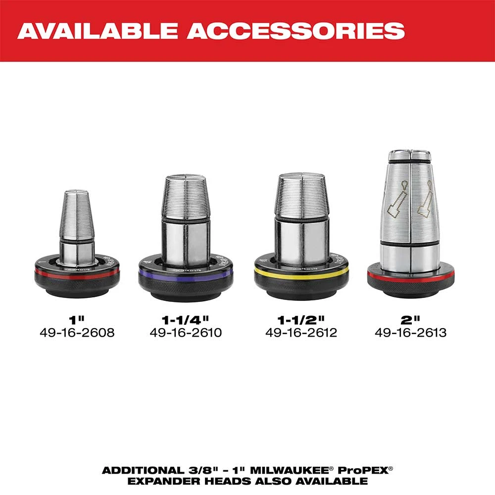Milwaukee 2932-22XC M18 FUEL 2" ProPEX Expander Kit with 1-1/4" - 2" Expander Hose | Plumbing Tools 14 Milwaukee 2932-22XC M18 FUEL 2" ProPEX Expander Kit W/ 1-1/4" - 2" Expander Hose Tools & Equipment