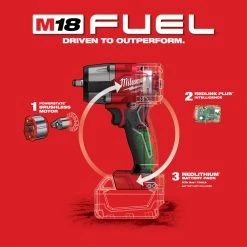 Milwaukee 2960-20 M18 FUEL 18V 3/8" Cordless Mid-Torque Impact Wrench -Bare Tool 20 Milwaukee 2960-20 M18 FUEL 18V 3/8