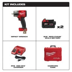 Milwaukee 2960-22 M18 FUEL 18V 3/8" Cordless Li-Ion Mid-Torque Impact Wrench Kit