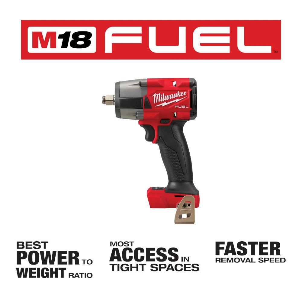 Milwaukee 2962-20 M18 FUEL 18V 1/2" Cordless Mid-Torque Impact Wrench -Bare Tool Tools & Equipment 4 Milwaukee 2962-20 M18 FUEL 18V 1/2" Cordless Mid-Torque Impact Wrench -Bare Tool Tools & Equipment