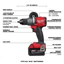 Tools & Equipment Milwaukee 2997-22 M18 FUEL 18V 2-Tool Hammer Drill/Impact Driver Combo Kit