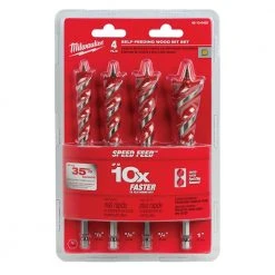 Tools & Equipment Milwaukee 48-13-0400 6-1/2" SPEED FEED Wood Bit Set W/ Double Wing Spurs - 4 PC