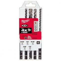 Power Tools Milwaukee 48-20-7498 SDS-PLUS 4CT MX4 Rotary Hammer Drill Bit Kit - 5 PC