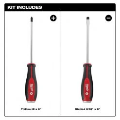 Milwaukee 48-22-2702 Tough Durable Demolition Screwdriver Set - 2 PC
