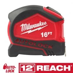 Milwaukee 48-22-6816 16' Compact Heavy Duty Auto Lock Tape