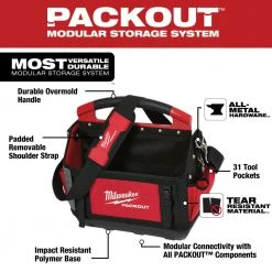 Milwaukee 48-22-8315 15-Inch 31-Pocket Ballistic Material Packout Tote Tools & Equipment