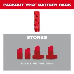 Milwaukee 48-22-8338 M12 PACKOUT Durable Battery Holder Storage System