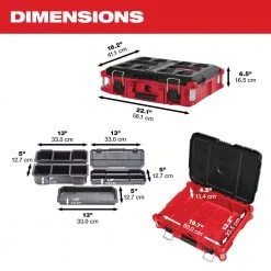 Tools & Equipment Milwaukee 48-22-8424 75-Pound Capacity Polymer Packout Standard Tool Box
