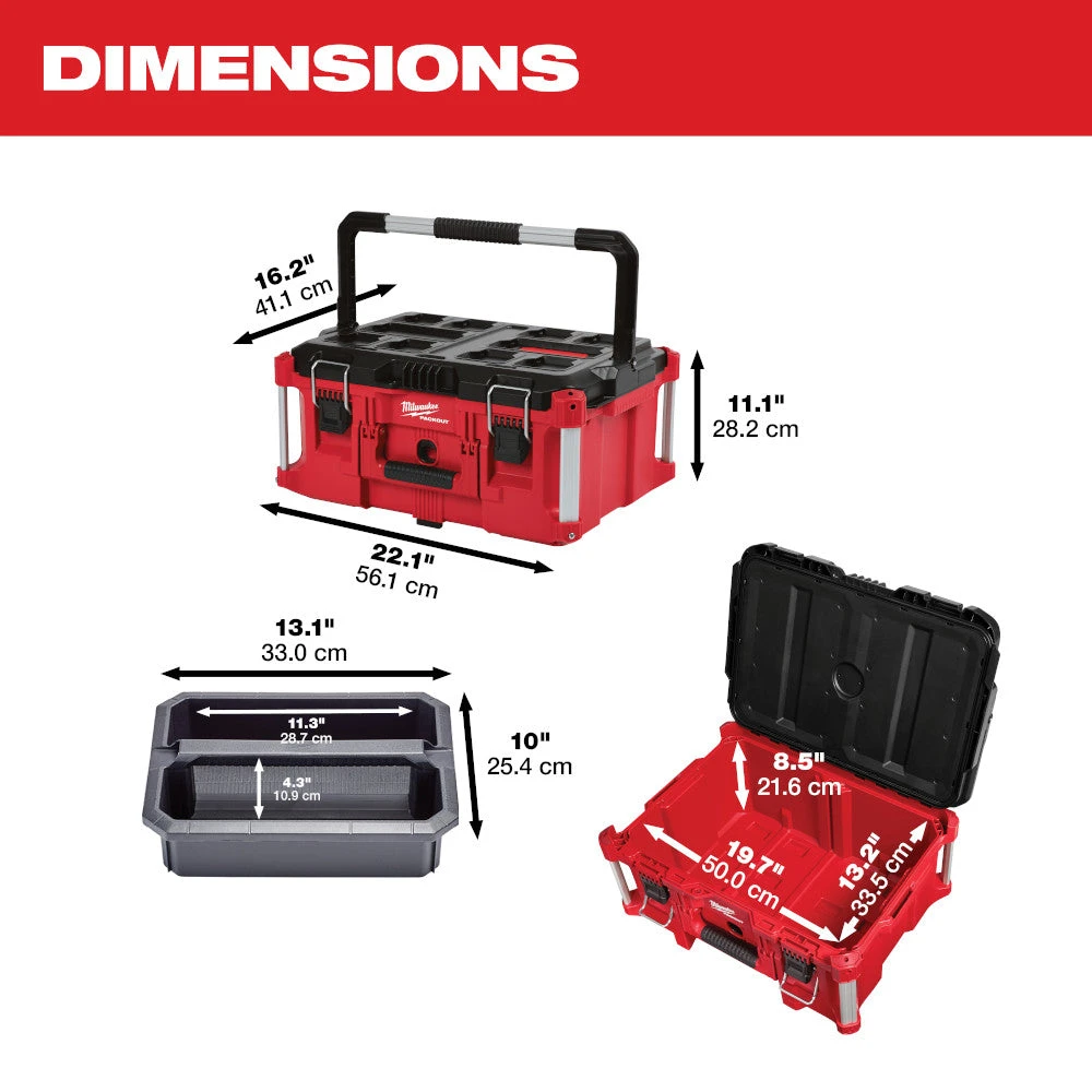 Tools & Equipment Milwaukee 48-22-8425 100-Pound Capacity Polymer Packout Large Tool Box 5 Tools & Equipment Milwaukee 48-22-8425 100-Pound Capacity Polymer Packout Large Tool Box