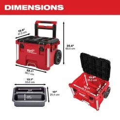 Tools & Equipment Milwaukee 48-22-8426 250-Pound Capacity Polymer Packout Rolling Tool Box
