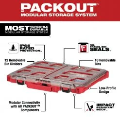 Milwaukee 48-22-8431 10-Compartment Durable PACKOUT Low-Profile Tool Organizer