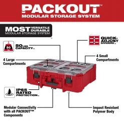 Milwaukee 48-22-8432 PACKOUT Deep Organizer W/ 50 Lb Weight Capacity