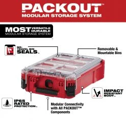 Milwaukee 48-22-8435 5-Bin Impact Resistant Polymer Packout Compact Organizer