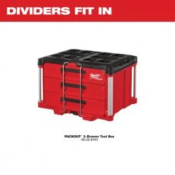 Milwaukee 48-22-8473 PACKOUT 3 Drawer Tool Box Durable Dividers Tools & Equipment 6 Milwaukee 48-22-8473 PACKOUT 3 Drawer Tool Box Durable Dividers Tools & Equipment