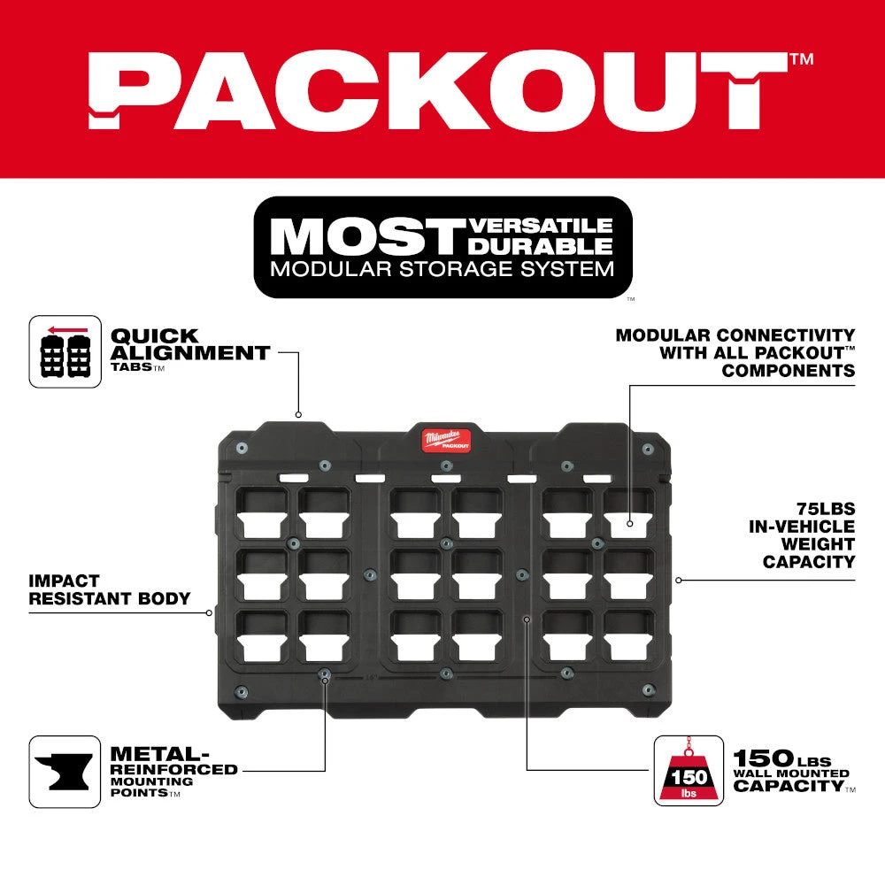 Milwaukee 48-22-8487 PACKOUT Large Durable Mounting Plate Tools & Equipment 4 Milwaukee 48-22-8487 PACKOUT Large Durable Mounting Plate Tools & Equipment