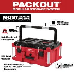 Tools & Equipment Milwaukee 48-22-84PKIT PACKOUT Heavy Duty Polymer Tool Box Combo Kit