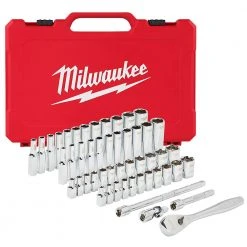 Milwaukee 48-22-9004 1/4-Inch Drive SAE And Metric Ratchet And Socket Set - 50pc Tools & Equipment