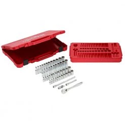 Milwaukee 48-22-9004 1/4-Inch Drive SAE And Metric Ratchet And Socket Set - 50pc Tools & Equipment