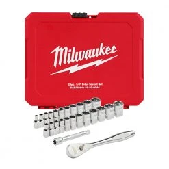 Milwaukee 48-22-9044 1/4" Drive Metric SAE Ratchet/Socket Set - 25 PC Tools & Equipment