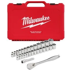 Tools & Equipment Milwaukee 48-22-9088 3/8" Drive Metric SAE Ratchet/Socket Set - 29 PC