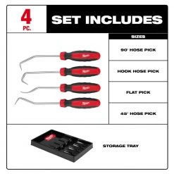 Milwaukee 48-22-9217 All Metal Durabel Core Hose Pick Set - 4 PC