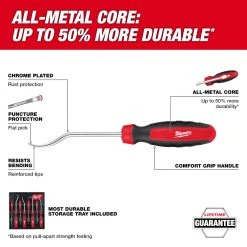 Milwaukee 48-22-9218 All Metal Durable Core Hook / Pick Set - 8 PC