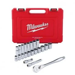 Milwaukee 48-22-9410 1/2" Drive SAE Ratchet And Socket Set - 22 PC