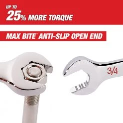 Milwaukee 48-22-9411 SAE Chrome Plated Combination Wrench Set - 11 PC Tools & Equipment