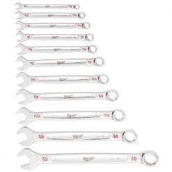 Milwaukee 48-22-9411 SAE Chrome Plated Combination Wrench Set - 11 PC Tools & Equipment