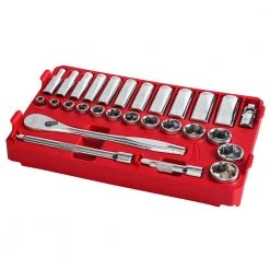 Milwaukee 48-22-9481 3/8” Ratchet SAE Mechanics Tool Set W/ Packout Case - 28pc Hand Tools