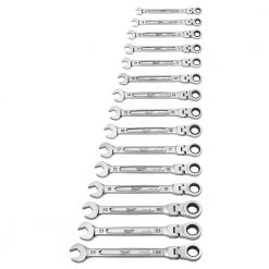Milwaukee 48-22-9513 Flex Head Ratcheting Metric Combination Wrench Set - 15 PC Tools & Equipment