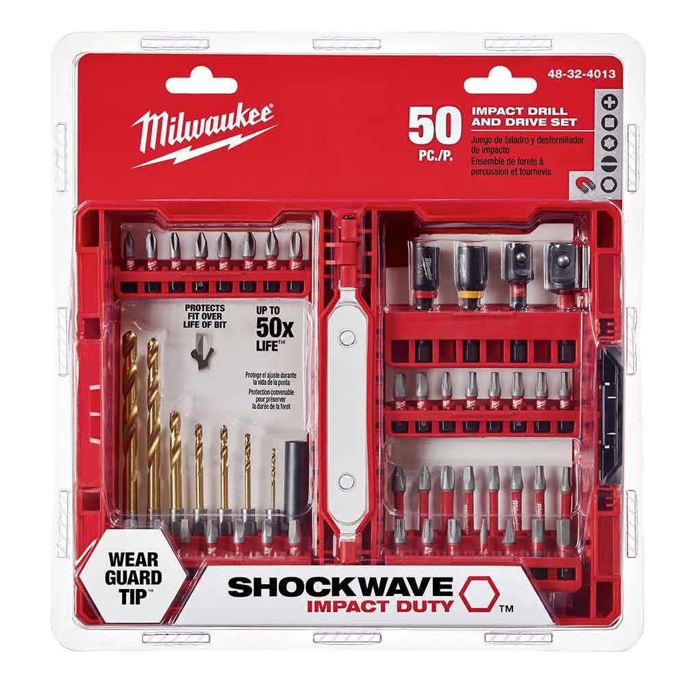 Milwaukee 48-32-4013 Shockwave Impact Duty Drill And Driver Bit Set, 50pc - Premium Power Tool Accessories 4 Power Tools Milwaukee 48-32-4013 Shockwave Impact Duty Drill And Driver Bit Set, 50pc