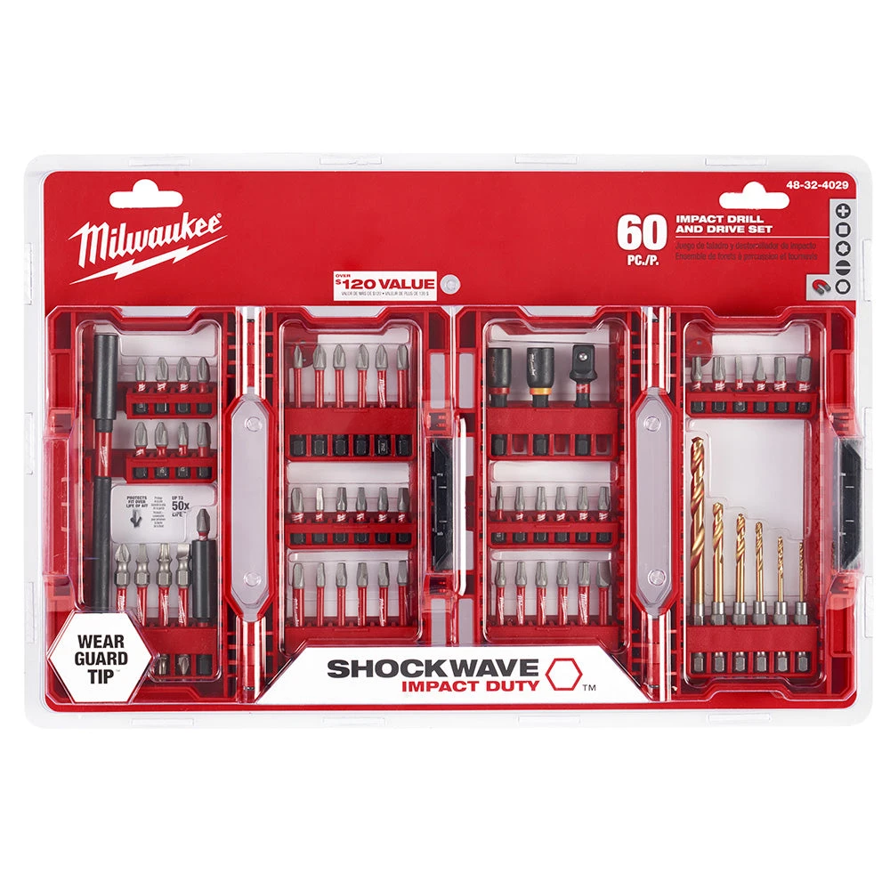 Milwaukee 48-32-4029 SHOCKWAVE Impact Duty Drill/Drive Set - 60 PC Tools & Equipment 4 Milwaukee 48-32-4029 SHOCKWAVE Impact Duty Drill/Drive Set - 60 PC Tools & Equipment