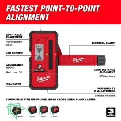 Milwaukee 48-35-1211 165' Cordless Impact Resistant Laser Line Detector