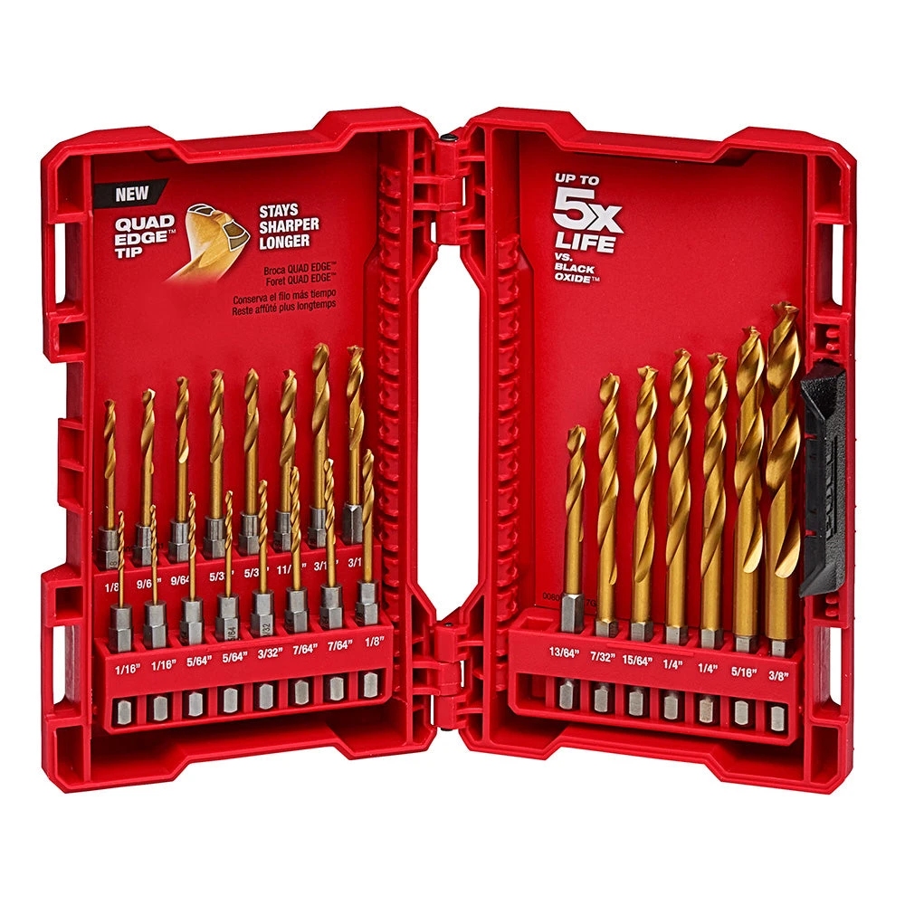 Milwaukee 48-89-4631 SHOCKWAVE RED HELIX Titanium Drill Bit Set - 23 PC Tools & Equipment 3 Milwaukee 48-89-4631 SHOCKWAVE RED HELIX Titanium Drill Bit Set - 23 PC Tools & Equipment