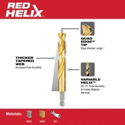 Milwaukee 48-89-4631 SHOCKWAVE RED HELIX Titanium Drill Bit Set - 23 PC Tools & Equipment 7 Milwaukee 48-89-4631 SHOCKWAVE RED HELIX Titanium Drill Bit Set - 23 PC Tools & Equipment