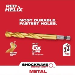 Milwaukee 48-89-4631 SHOCKWAVE RED HELIX Titanium Drill Bit Set - 23 PC Tools & Equipment 8 Milwaukee 48-89-4631 SHOCKWAVE RED HELIX Titanium Drill Bit Set - 23 PC Tools & Equipment