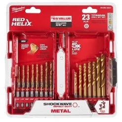 Milwaukee 48-89-4631 SHOCKWAVE RED HELIX Titanium Drill Bit Set - 23 PC Tools & Equipment 9 Milwaukee 48-89-4631 SHOCKWAVE RED HELIX Titanium Drill Bit Set - 23 PC Tools & Equipment