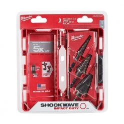 Power Tools Milwaukee 48-89-9257 Titanium SHOCKWAVE Impact Duty Step Bit Kit 3 Piece