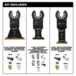 Milwaukee 49-10-9005 OPEN-LOK Oscillating Multi-Tool Variety Blade Set Kit -3 PC