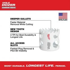 Power Tools Milwaukee 49-22-3079 HOLE DOZER W/ Durable Carbide Teeth Hole Saw Kit - 9 PC