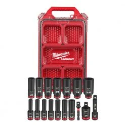 Milwaukee 49-66-6800 SHOCKWAVE 3/8” Impact Duty Socket SAE PACKOUT Set - 17 PC