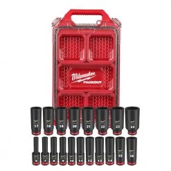 Tools & Equipment Milwaukee 49-66-6801 SHOCKWAVE 3/8” Impact Duty Socket MM PACKOUT Set - 19 PC