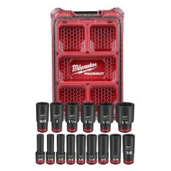 Tools & Equipment Milwaukee 49-66-6802 SHOCKWAVE 1/2” Impact Duty Socket SAE PACKOUT Set - 15 PC