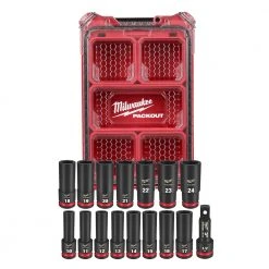Milwaukee 49-66-6803 SHOCKWAVE 1/2” Impact Duty Socket MM PACKOUT Set - 16 PC Tools & Equipment