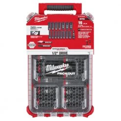 Milwaukee 49-66-6803 SHOCKWAVE 1/2” Impact Duty Socket MM PACKOUT Set - 16 PC Tools & Equipment