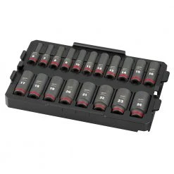 Milwaukee 49-66-6816 SHOCKWAVE 3/8” Impact Duty Socket MM TRAY Set - 19 PC Tools & Equipment