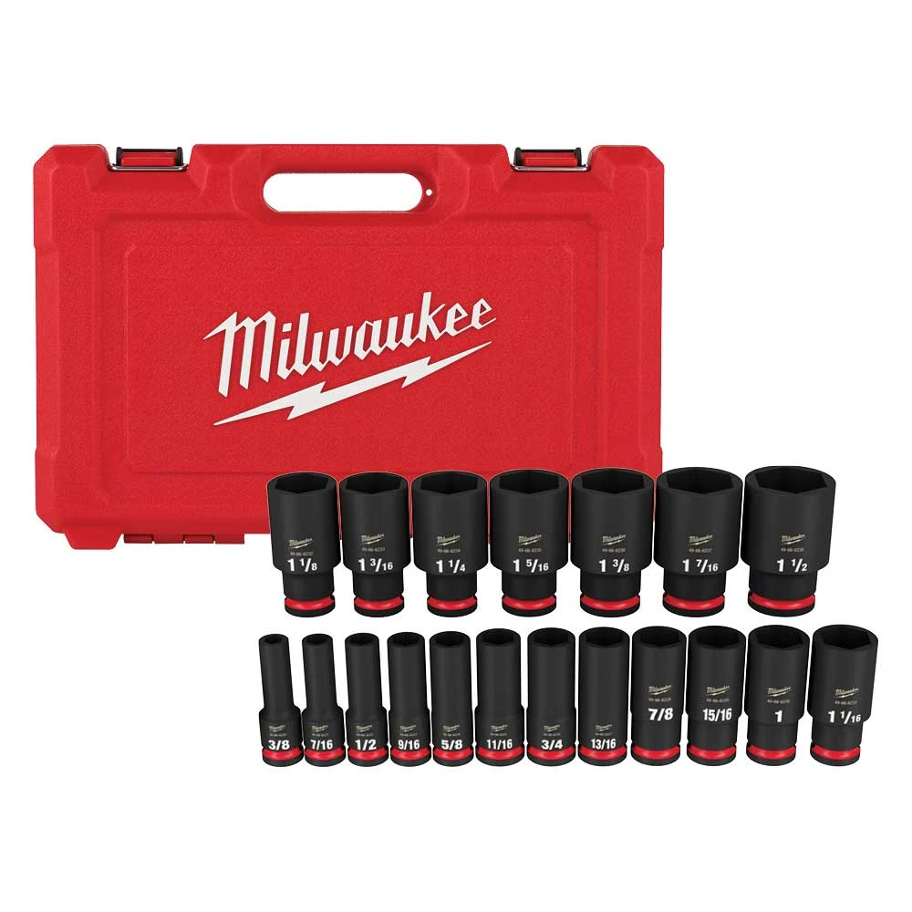 Milwaukee 49-66-7012 SHOCKWAVE 1/2" Impact Duty SAE Socket Set - 19 PC Tools & Equipment 3 Milwaukee 49-66-7012 SHOCKWAVE 1/2" Impact Duty SAE Socket Set - 19 PC Tools & Equipment